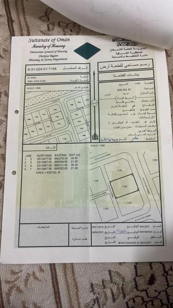 ارض للبيع في ولاية القابل ( ام قرن ) للاستفسار تواصل مع رقم