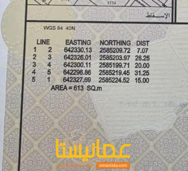 ارض سكنيه للبيع في العامرات مدينة النهضه ١١٤