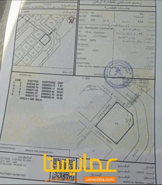 للبيع ارض سكنية ممتازة في العامرات مدينة النهضة الامتداد الاول ا