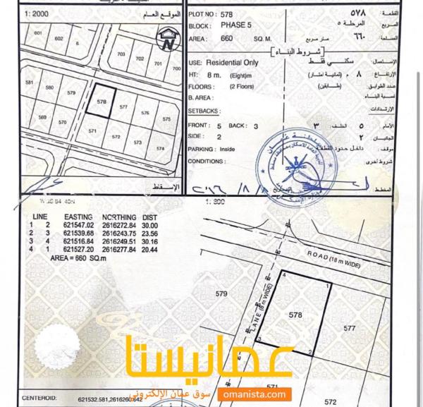 للبيع ارض سكنية في الخوض حي الكوثر