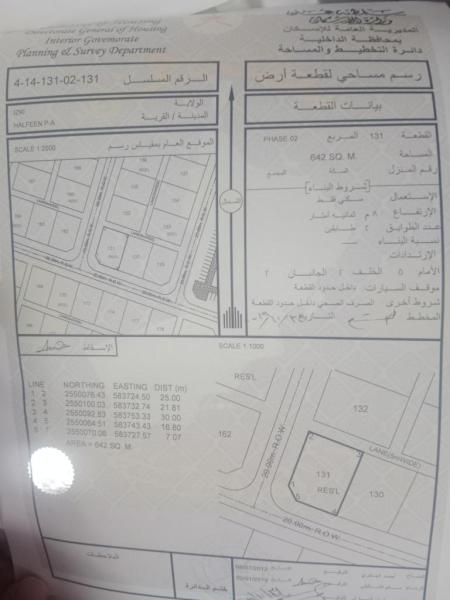 ارض للبيع بمخطط حلفين الجديد