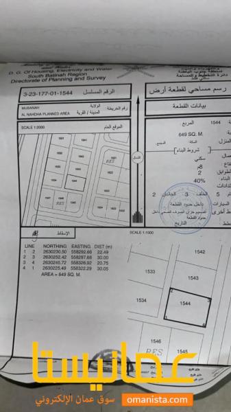 للبيع ارض سكنية ممتازة في المصنعة النهضة العويد الشمال زاوية ، ر