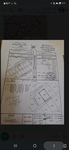 ارض سكنية عبري العارض مخطط القديم رقم 581