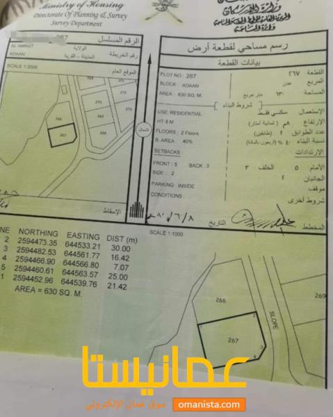 للبيع ارض في العامرات/ عدن