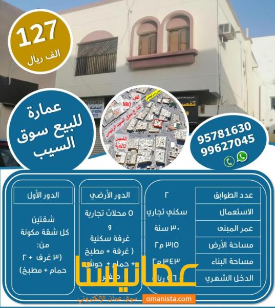 بناية في سوق السيب للبيع