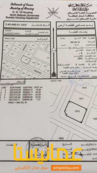 للبيع ارض سكنية ممتازة في السويق الخضراء الجديده 2