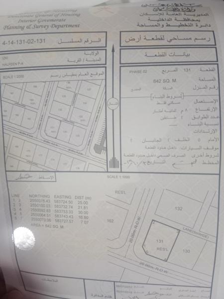 ارض للبيع بمخطط حلفين الجديد