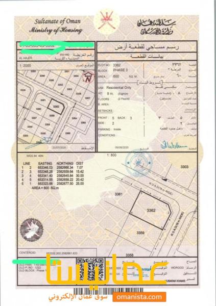 ارض سكنية للبيع في الحاجر الاولى كورنر على شارعين