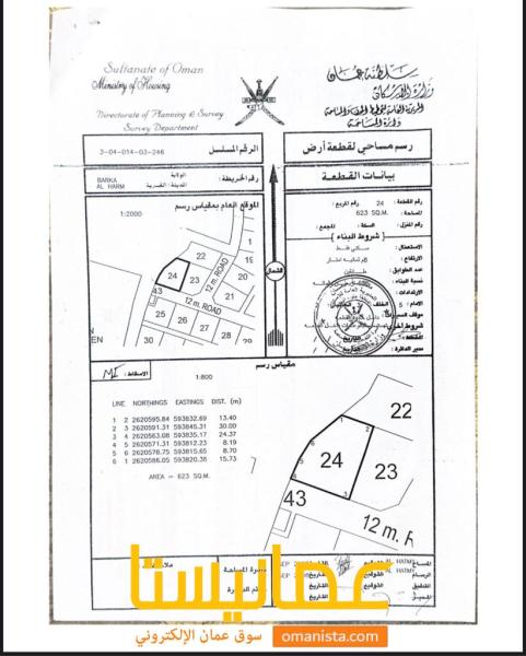 ارض في مزرعة الحرث للبيع