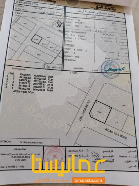 ارض في البطحاء للبيع