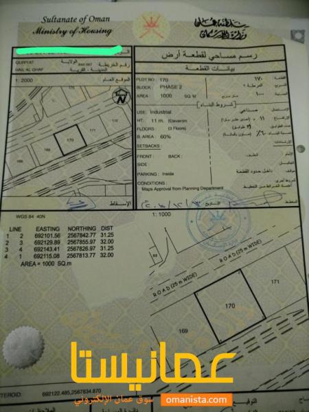 للبيع ارض صناعية في قريات