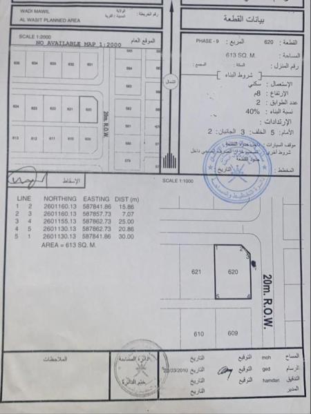 ارض في وادي المعاول كووورنر للبيع