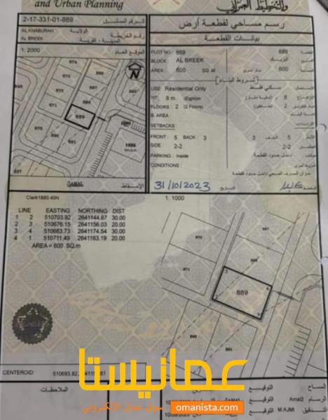 ارض سكنيه الخابوره البريك