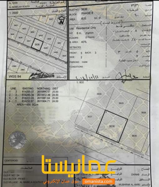ارض سكنية للبيع في المعبيلة